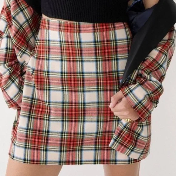J. Crew plaid Stewart Skirt - perfect for Autumn - New with tags - Picture 1 of 11
